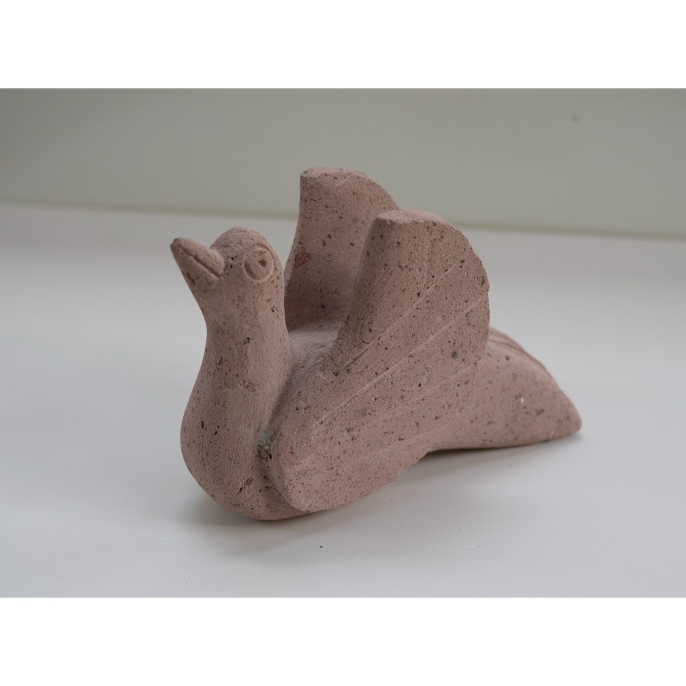 Terra Cotta Red Clay Bird Figurine Figure Sculpture Pottery Decor Heavy Chips